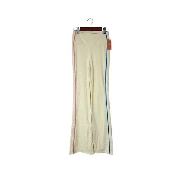 NWT New AYDA Zoe Flare Legging Ivory Sporty Athleisure Style Size M